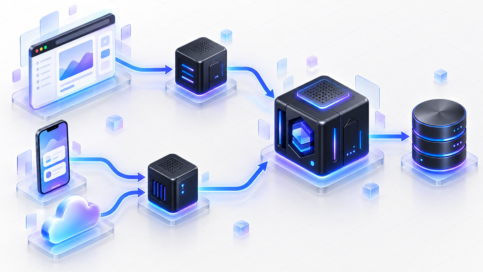 Architecture diagram showing Server Actions and API Routes sharing backend business logic in Next.js